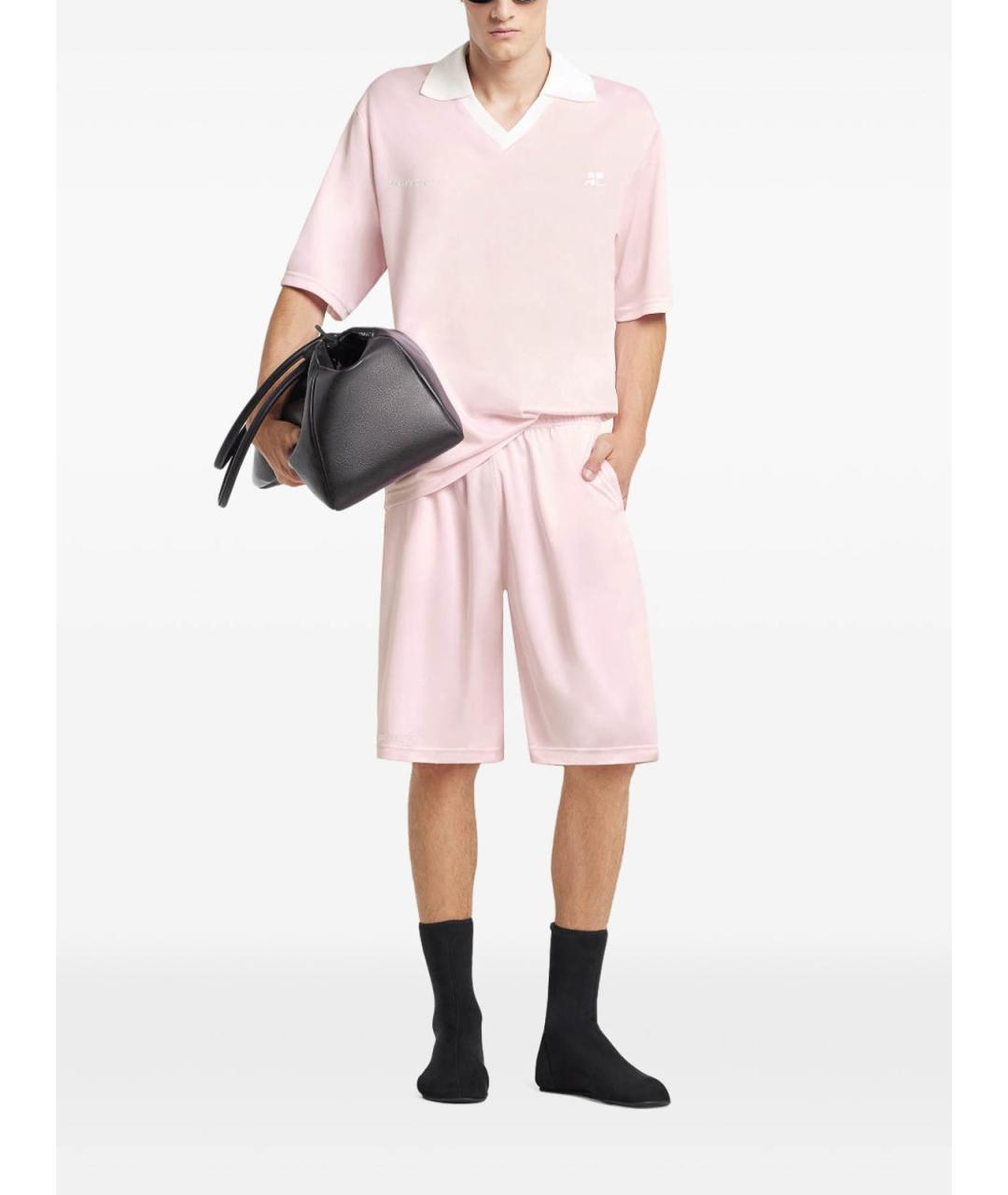 COURREGES Розовая полиэстеровая футболка, фото 3