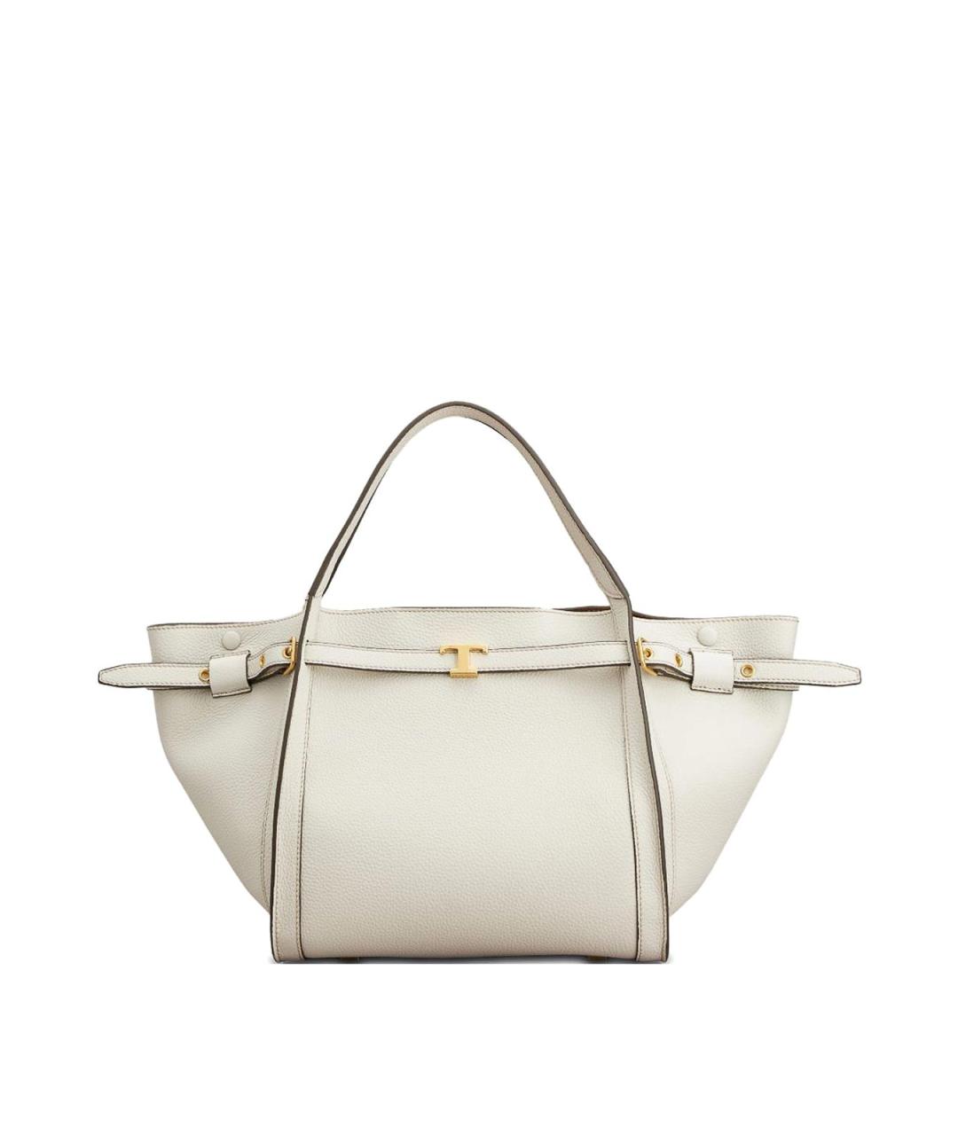 TOD'S Белая кожаная сумка тоут, фото 1