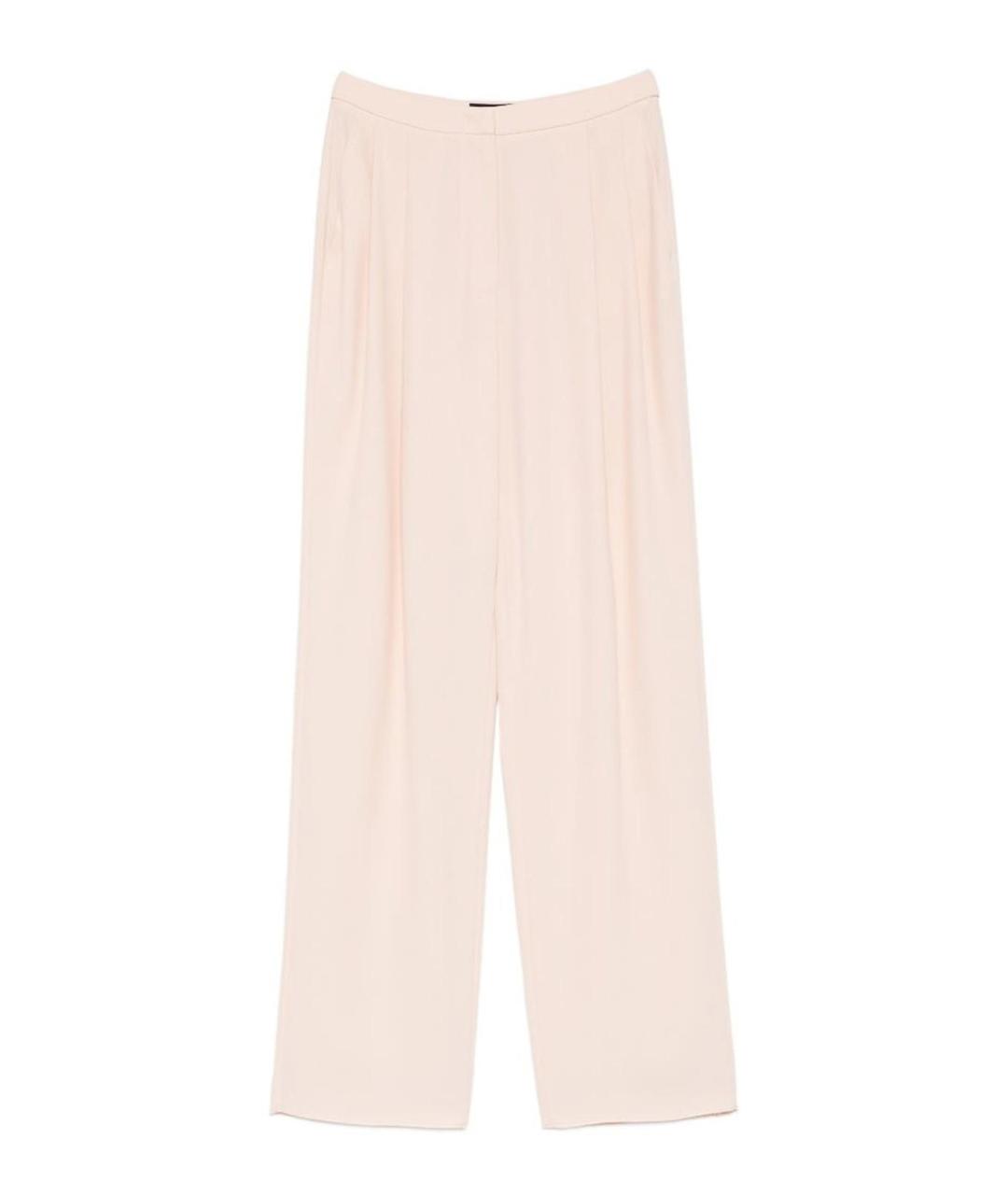 EMPORIO ARMANI Розовые полиэстеровые брюки широкие, фото 1