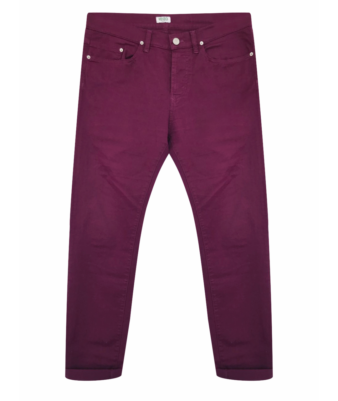 KENZO Бордовые хлопко-эластановые повседневные брюки, фото 1