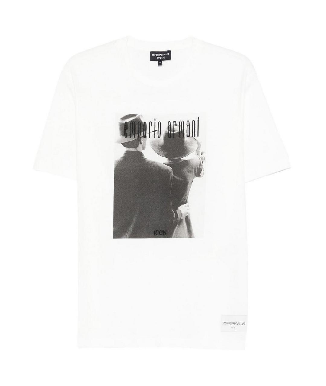 EMPORIO ARMANI Белая хлопковая футболка, фото 1