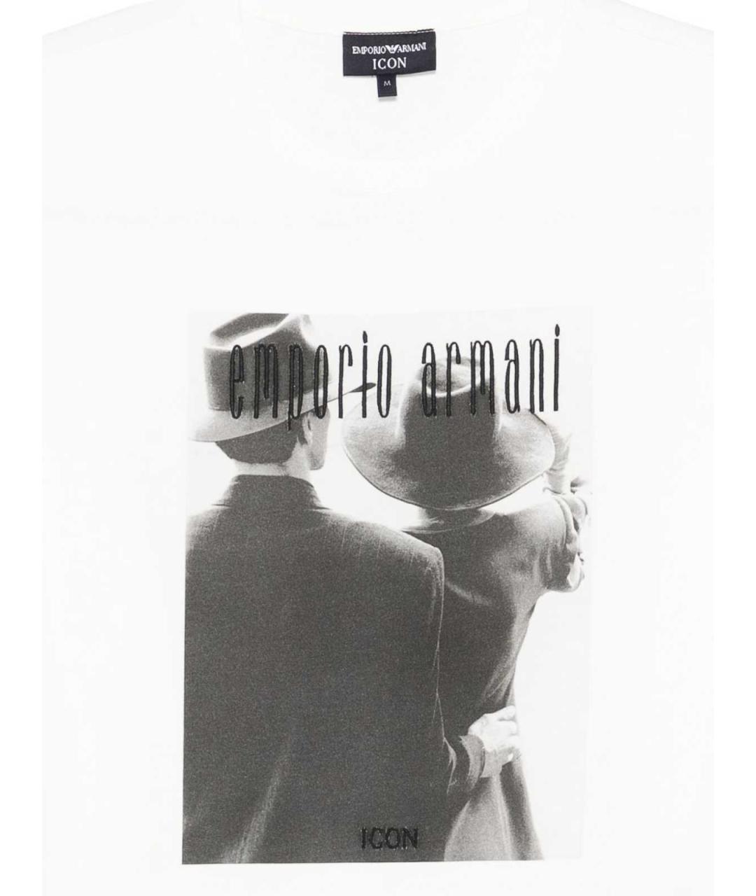 EMPORIO ARMANI Белая хлопковая футболка, фото 2