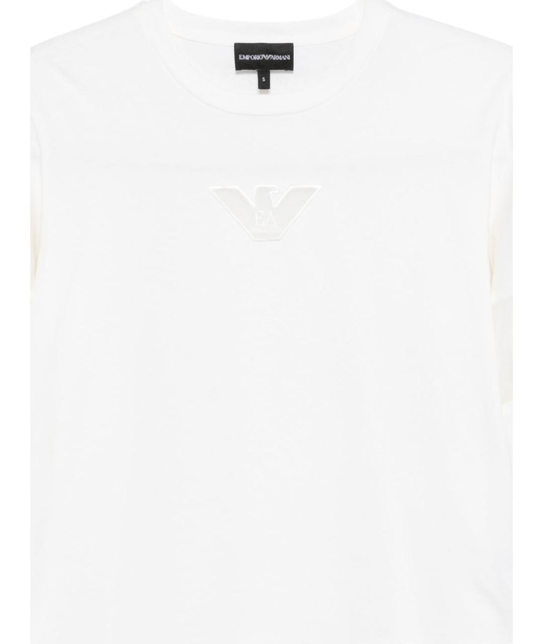EMPORIO ARMANI Белая хлопковая футболка, фото 2