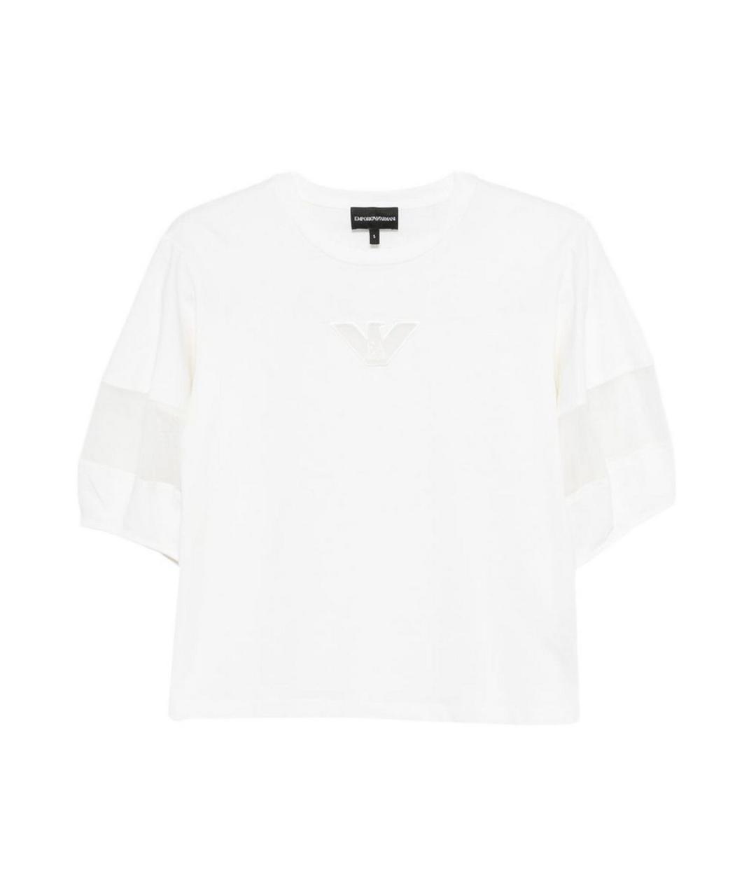 EMPORIO ARMANI Белая хлопковая футболка, фото 1