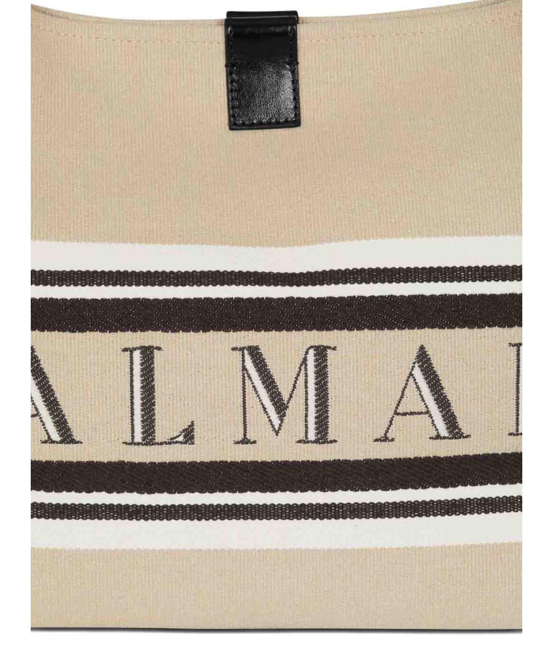 BALMAIN Бежевая тканевая сумка тоут, фото 4