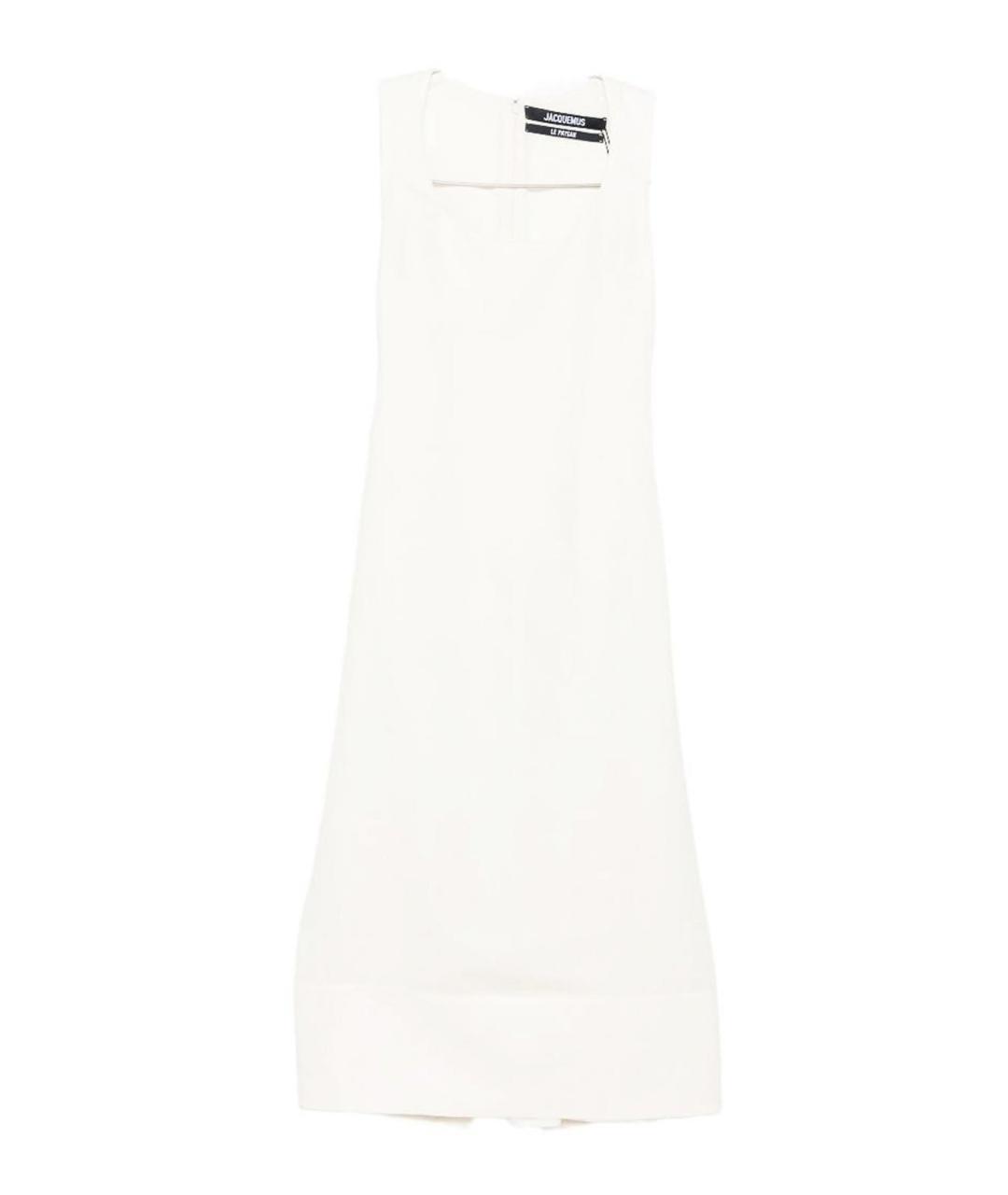 JACQUEMUS Белое льняное повседневное платье, фото 1