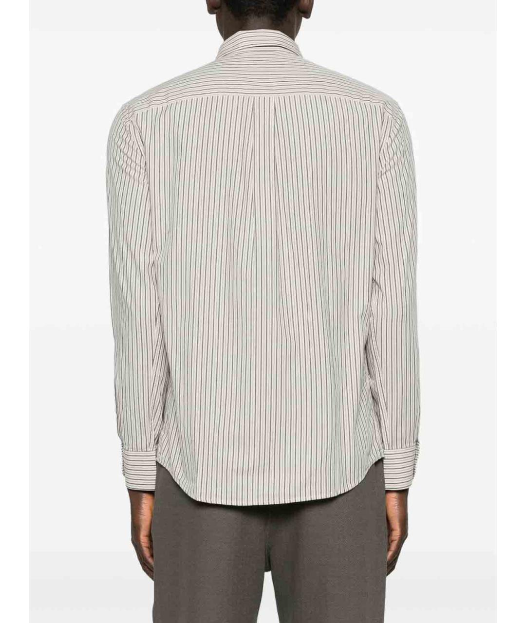 EMPORIO ARMANI Бежевая хлопковая классическая рубашка, фото 3