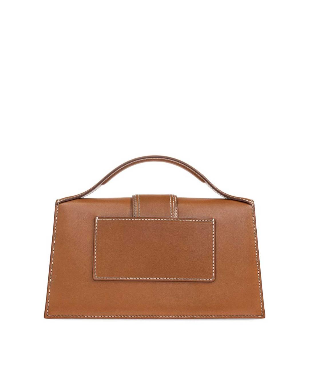 JACQUEMUS Коричневая кожаная сумка с короткими ручками, фото 4