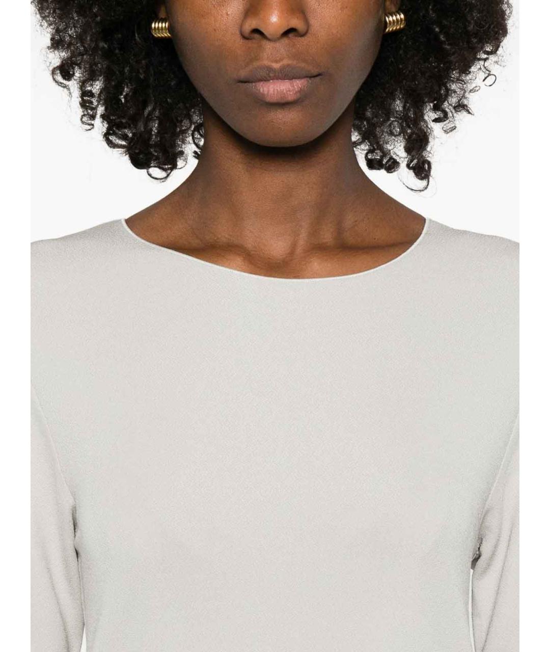 EMPORIO ARMANI Серое вискозное повседневное платье, фото 2