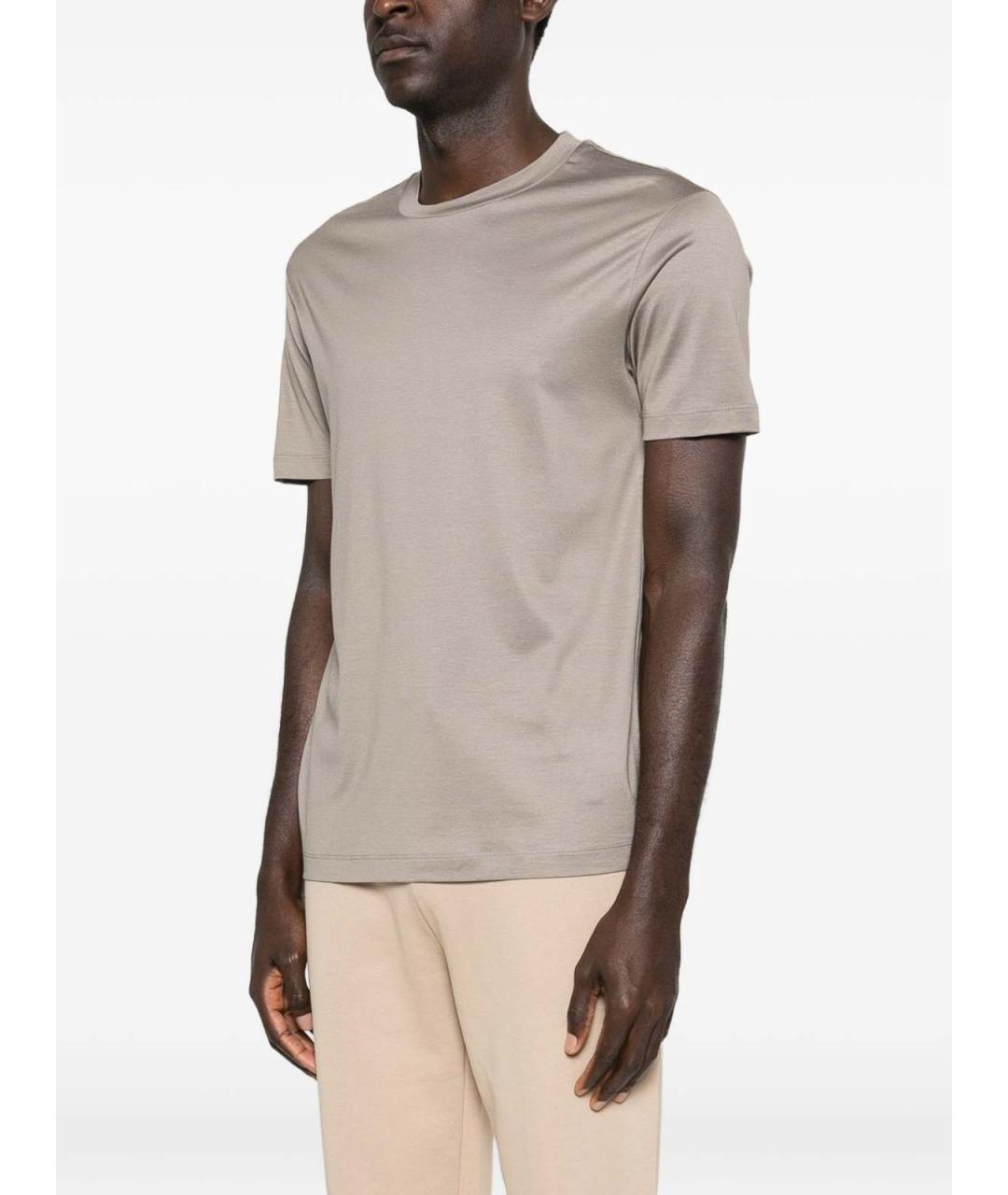 EMPORIO ARMANI Бежевая хлопковая футболка, фото 2