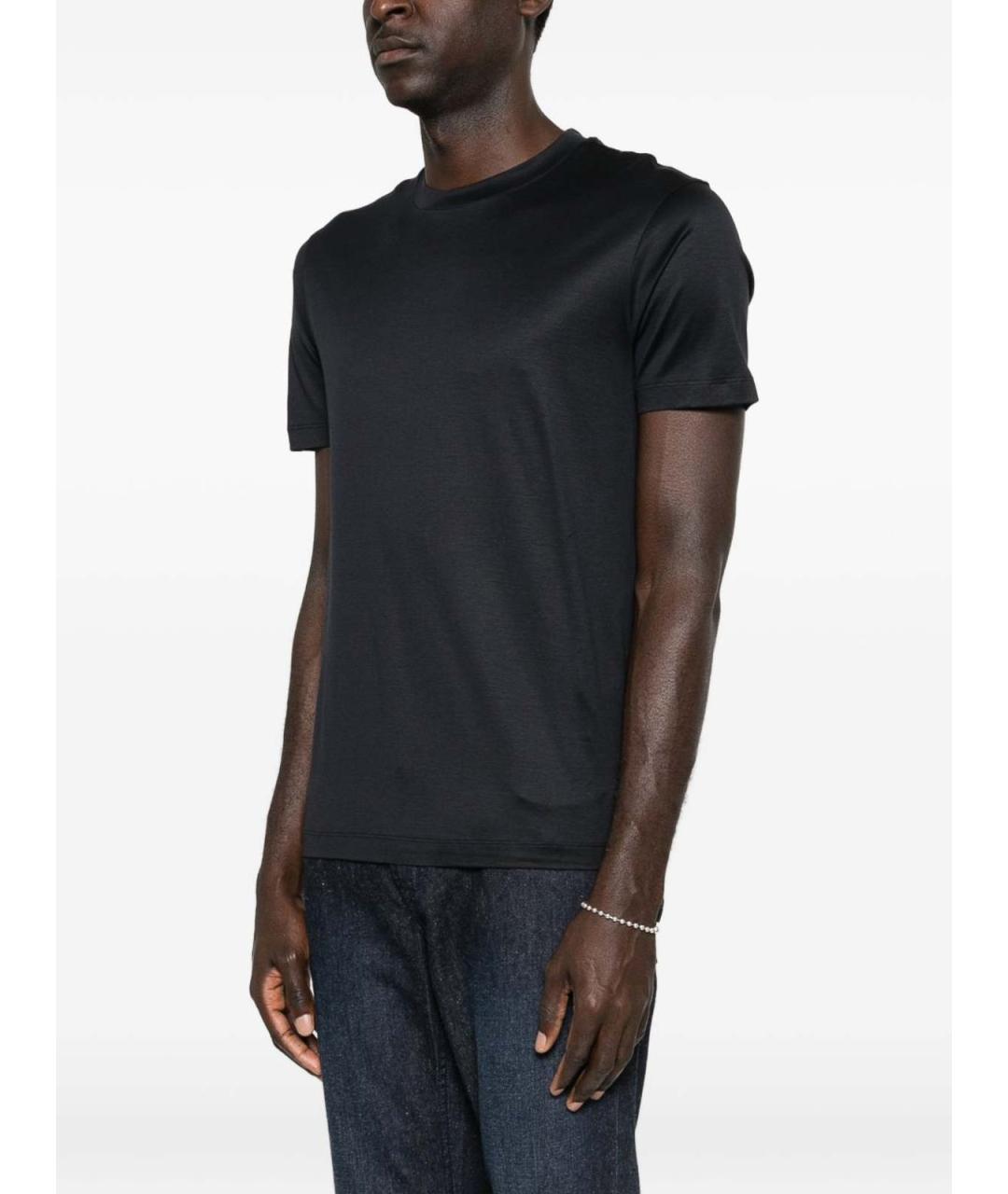 EMPORIO ARMANI Синяя хлопковая футболка, фото 4