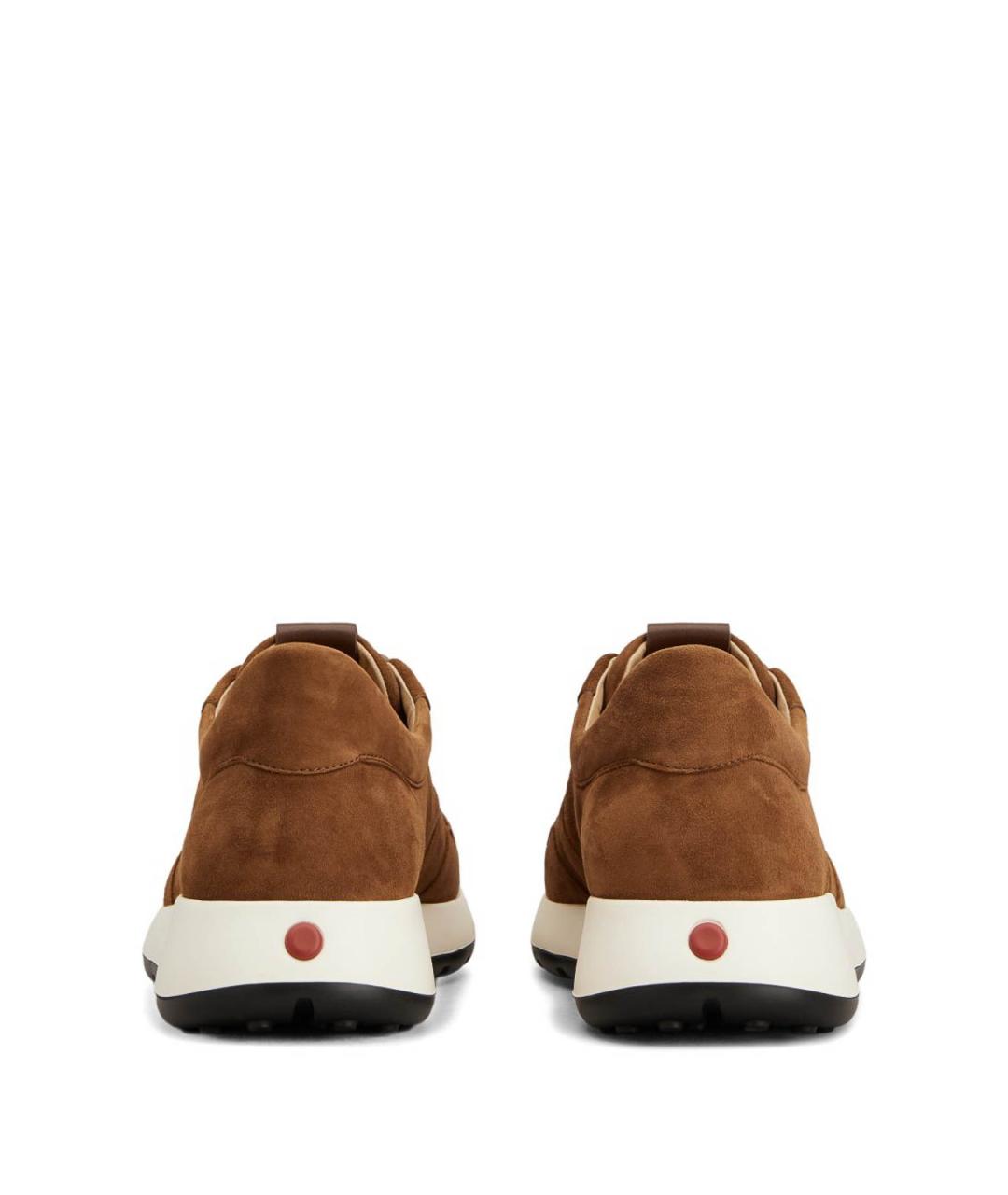 TOD'S Коричневые замшевые низкие кроссовки / кеды, фото 2