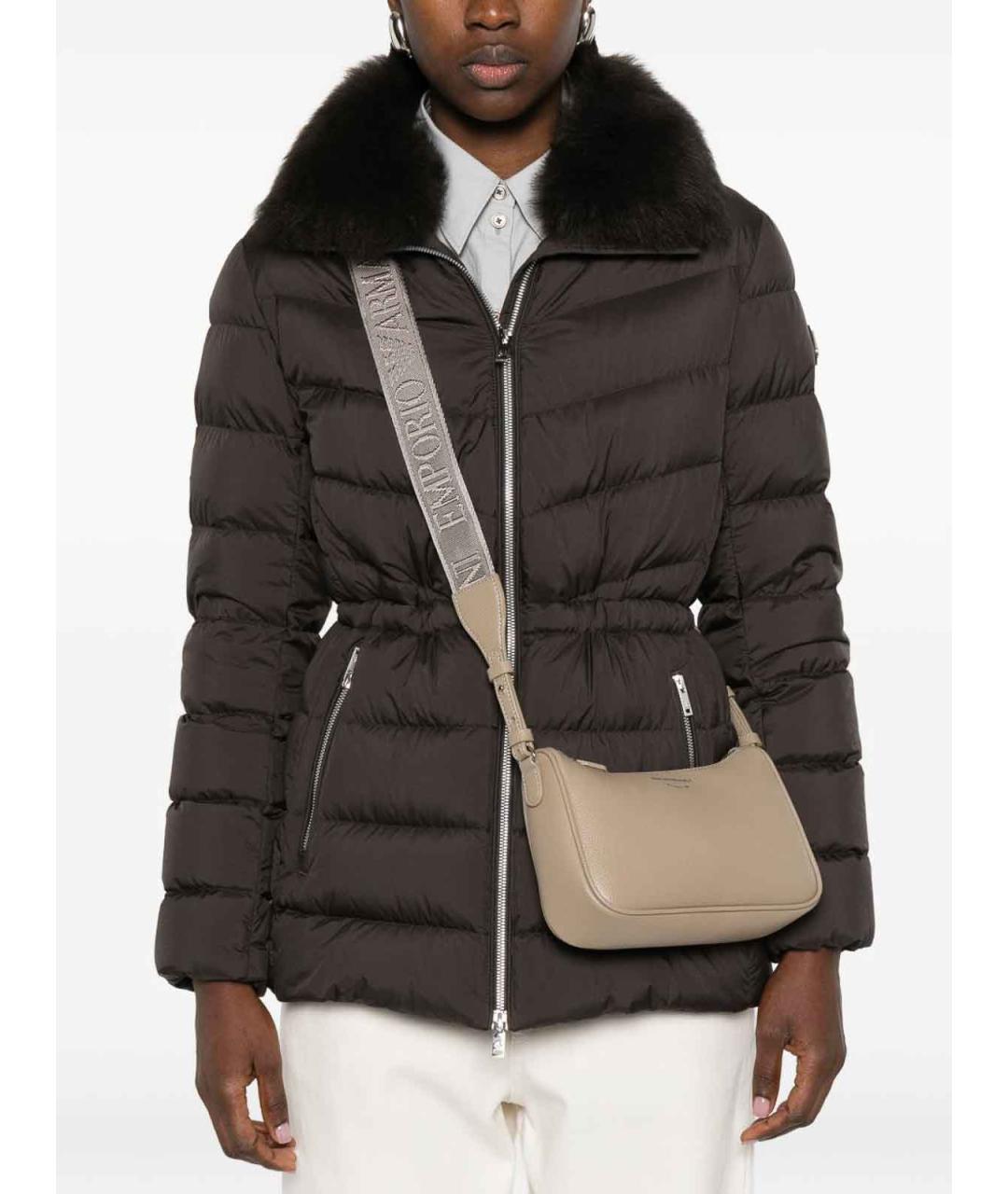 EMPORIO ARMANI Бежевая сумка через плечо из искусственной кожи, фото 2