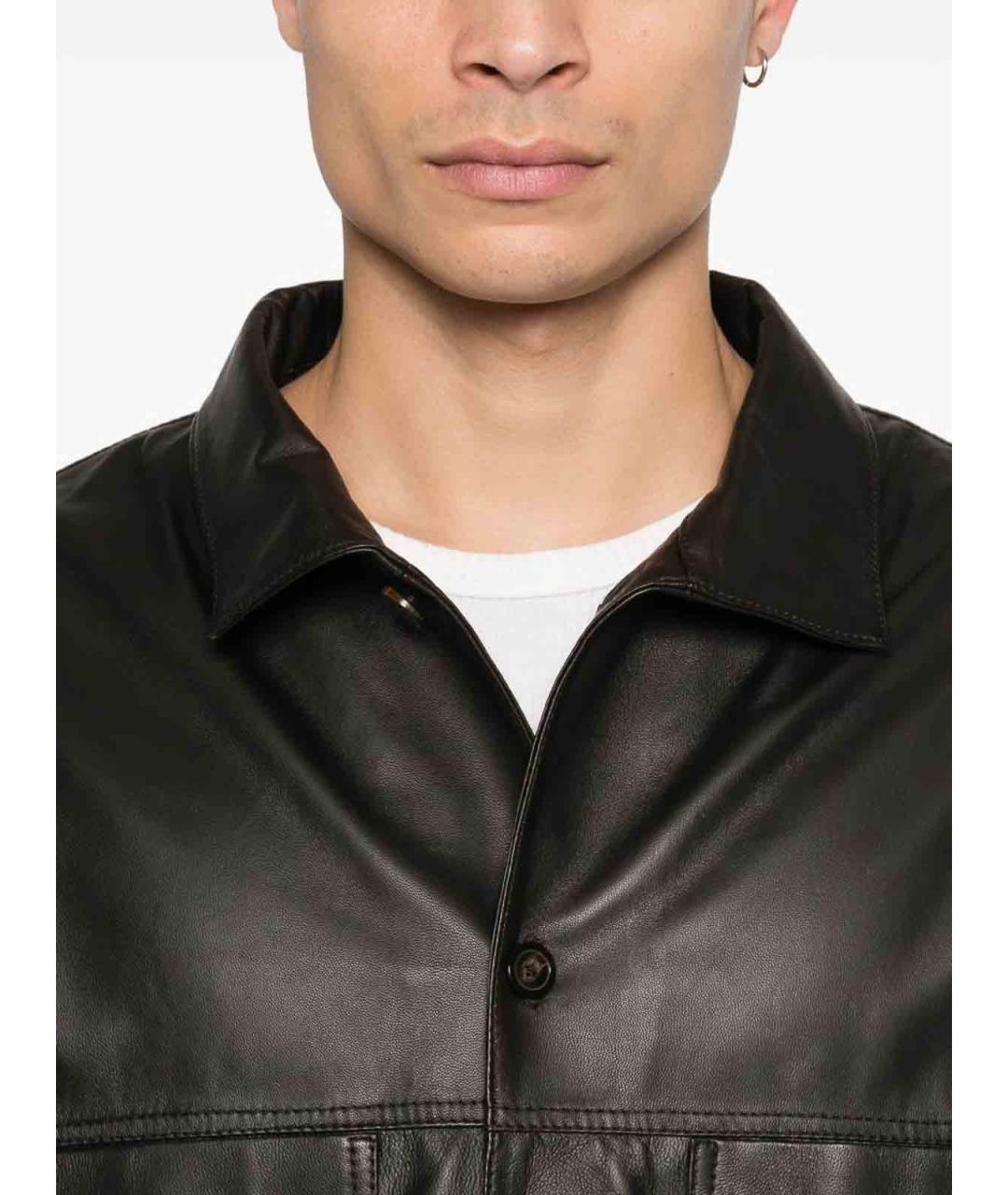 ARMANI EXCHANGE Коричневая кожаная куртка, фото 5