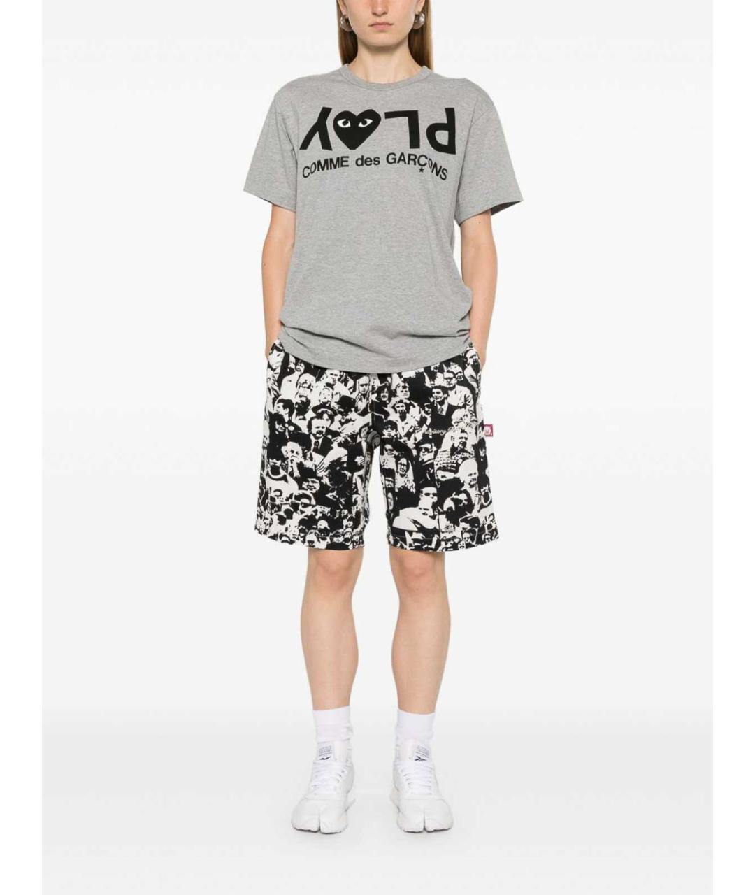 COMME DES GARÇONS Серая хлопковая футболка, фото 4