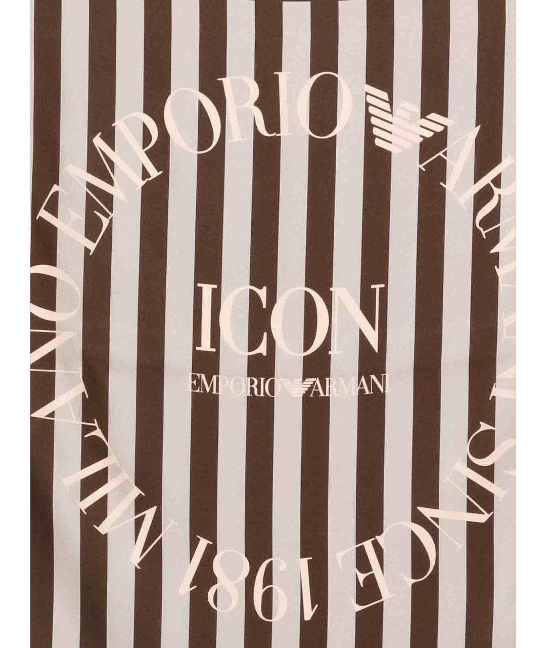 EMPORIO ARMANI Коричневый шелковый платок, фото 2