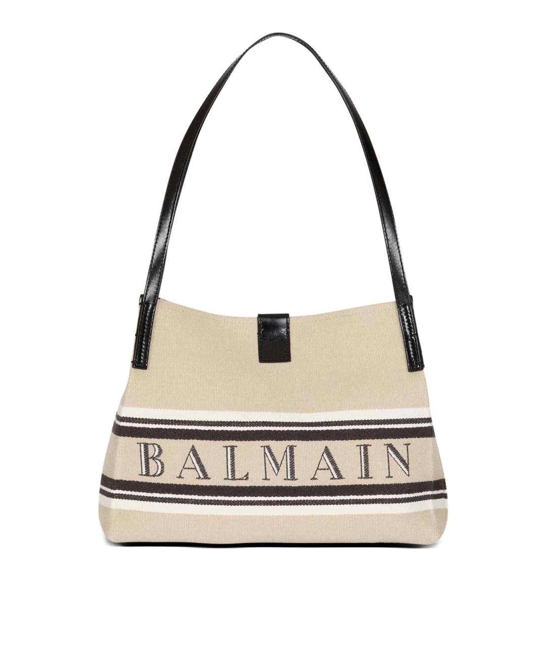 BALMAIN Бежевая тканевая сумка тоут, фото 1