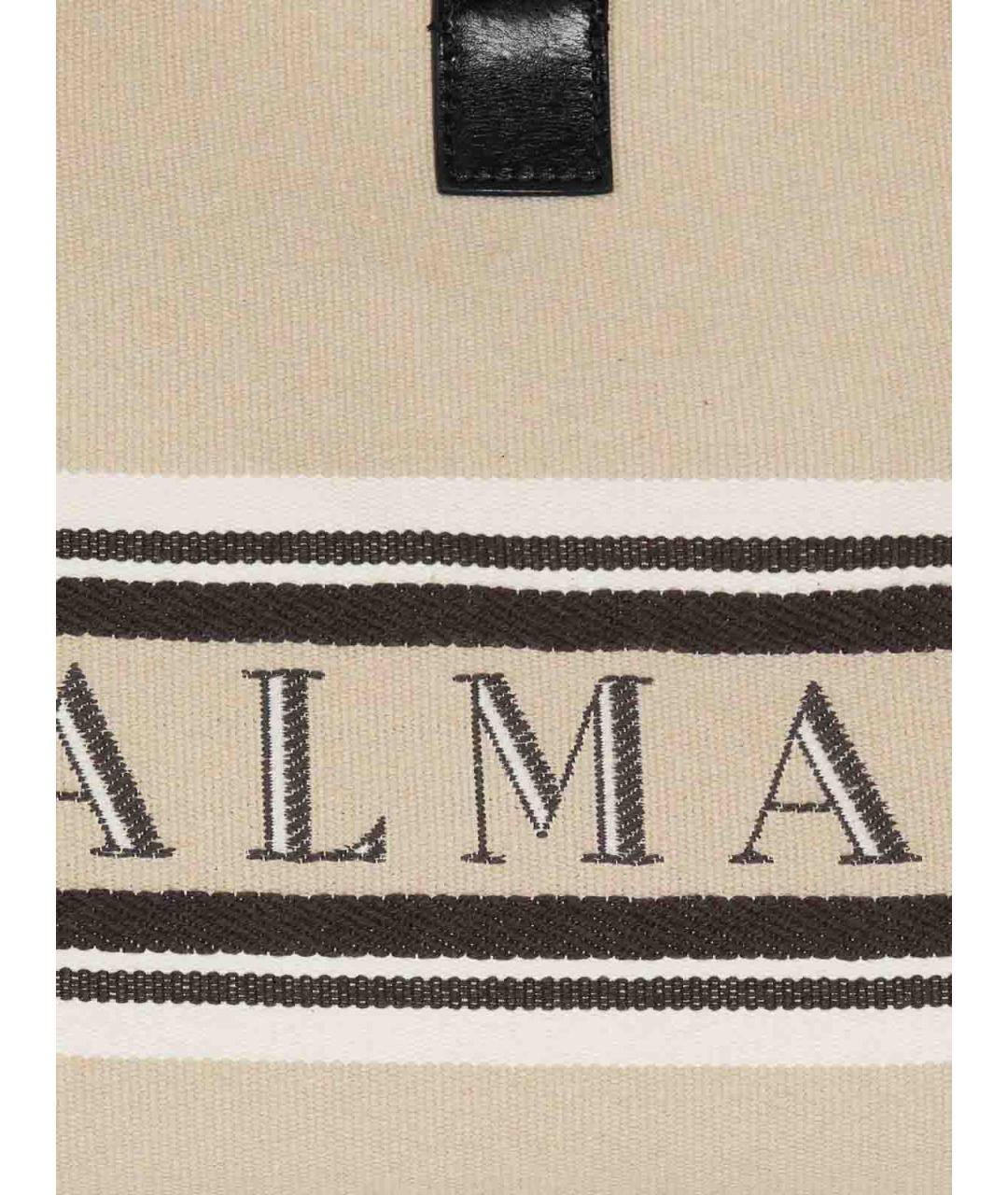 BALMAIN Бежевая тканевая сумка тоут, фото 5