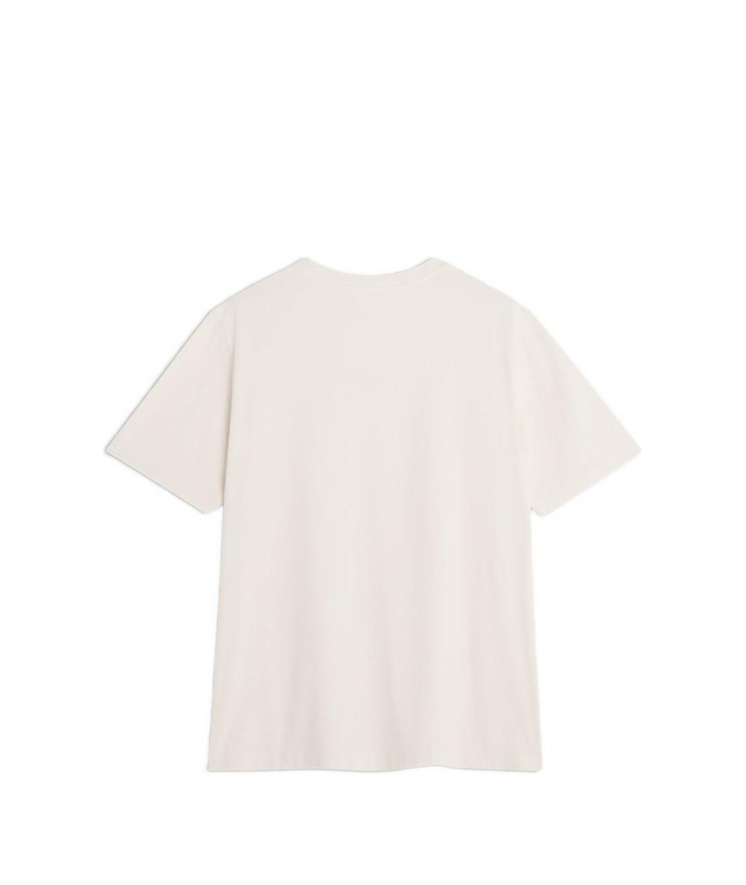 MAISON KITSUNE Бежевая хлопковая футболка, фото 5