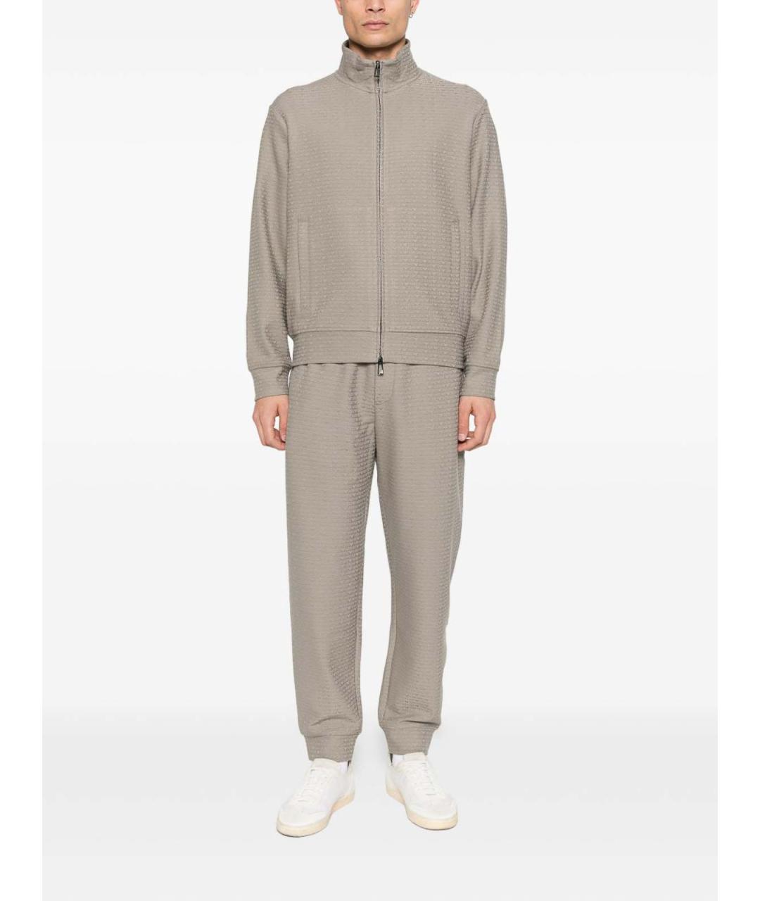 EMPORIO ARMANI Серые хлопковые повседневные брюки, фото 3