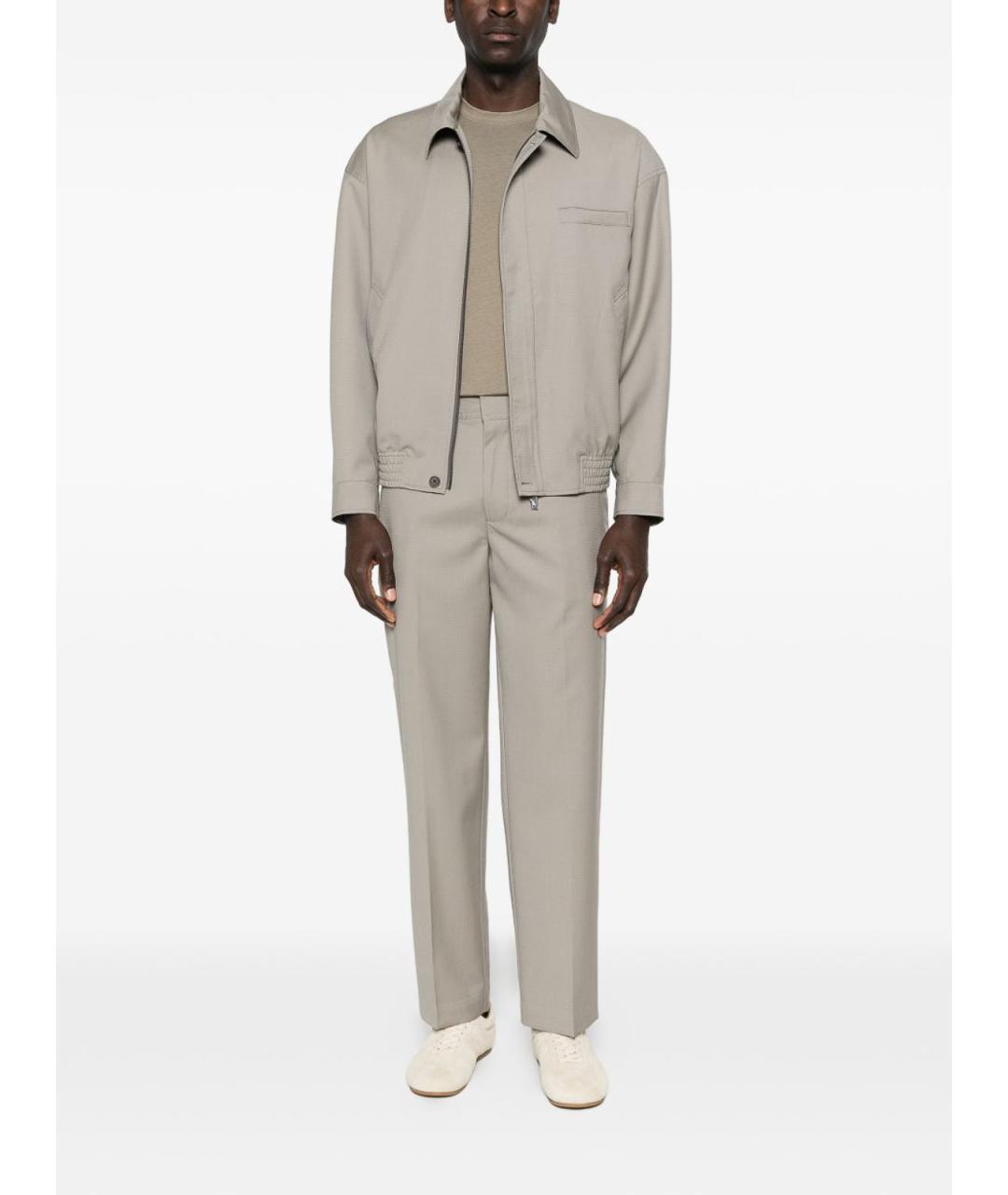 EMPORIO ARMANI Серые шерстяные повседневные брюки, фото 2