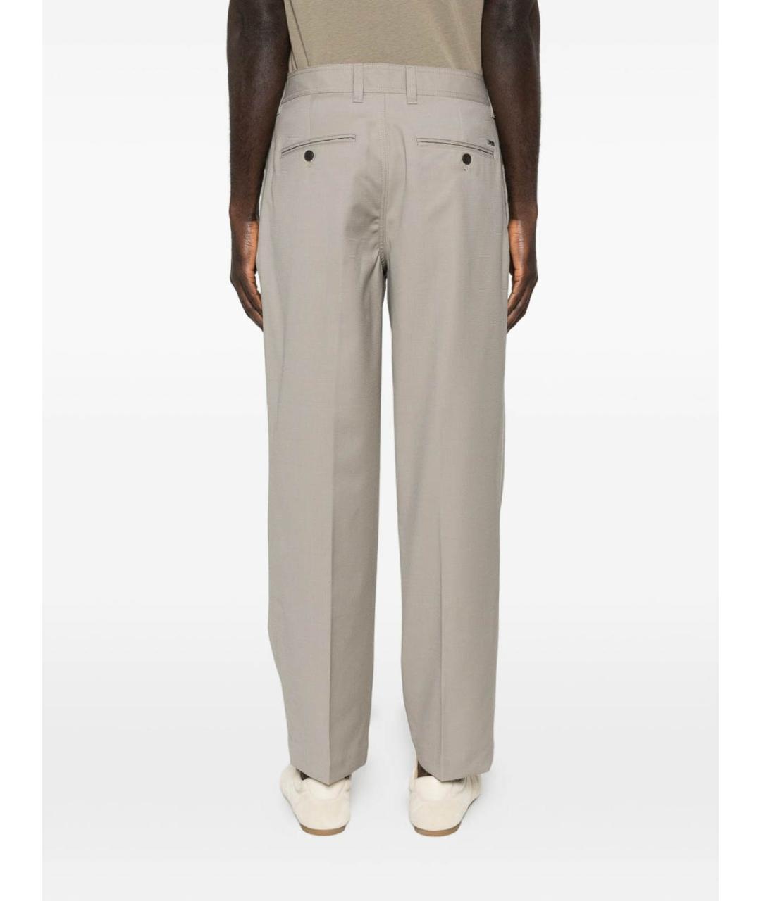 EMPORIO ARMANI Серые шерстяные повседневные брюки, фото 3