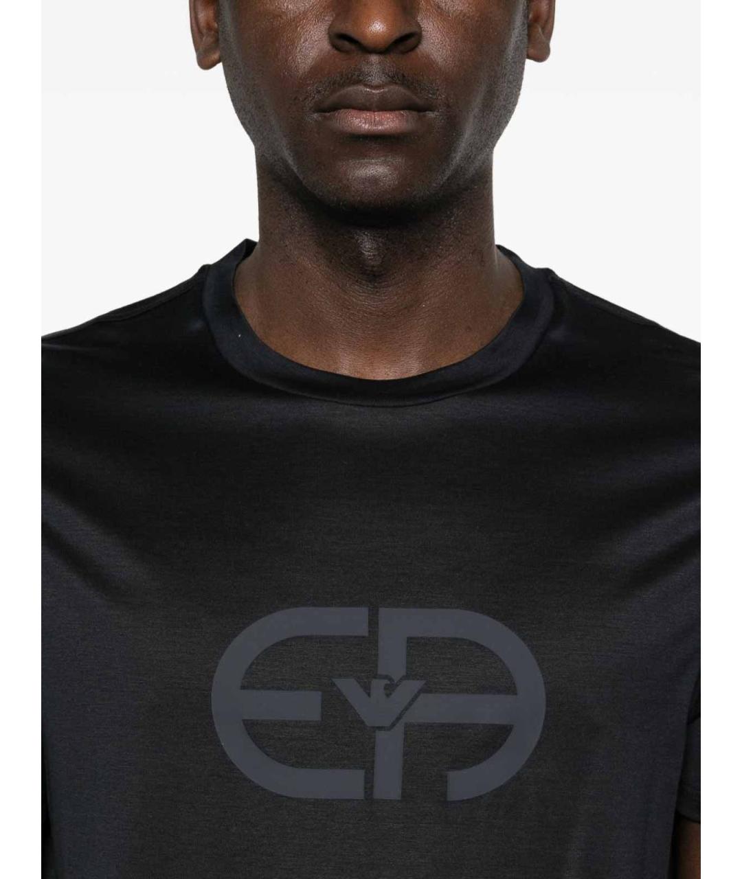 EMPORIO ARMANI Синяя хлопковая футболка, фото 2