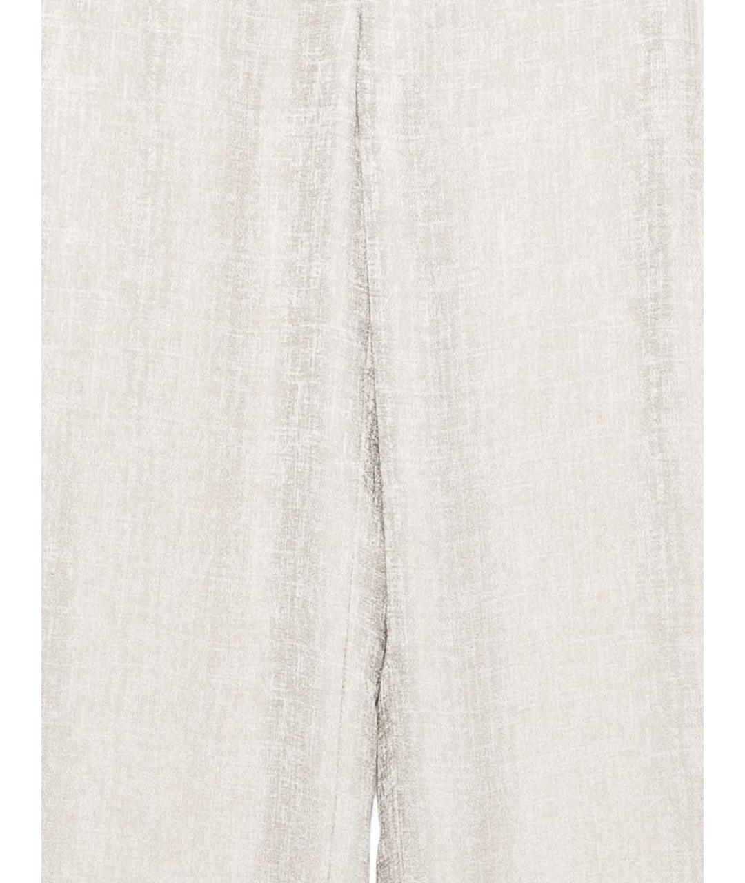 EMPORIO ARMANI Бежевые вискозные брюки широкие, фото 3