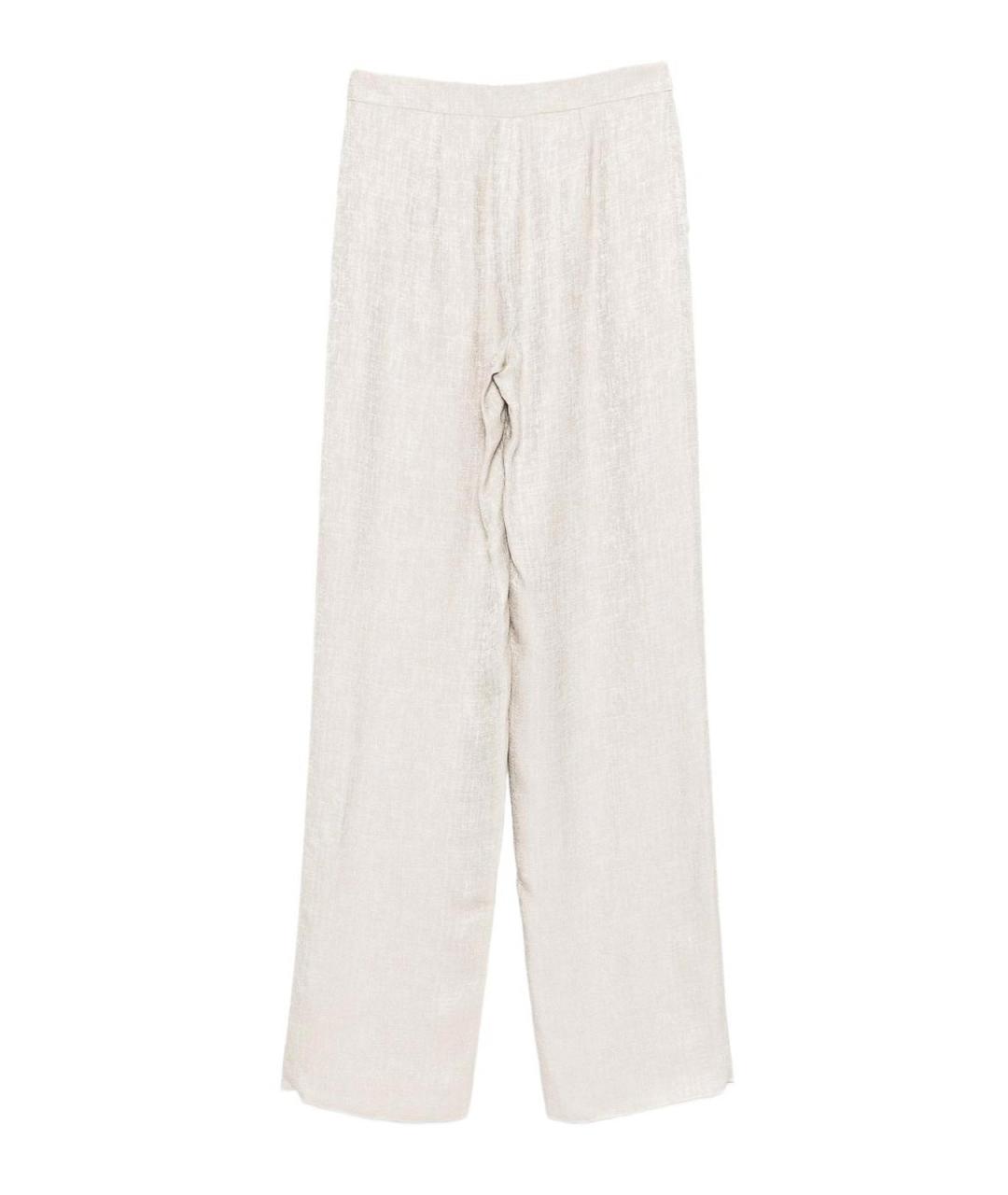 EMPORIO ARMANI Бежевые вискозные брюки широкие, фото 2