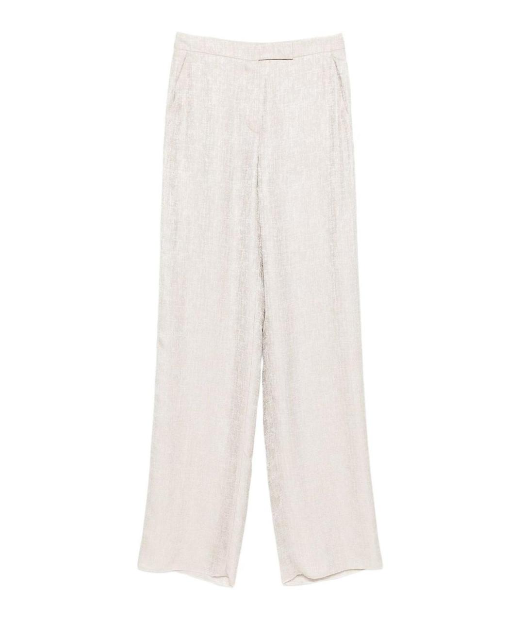 EMPORIO ARMANI Бежевые вискозные брюки широкие, фото 1