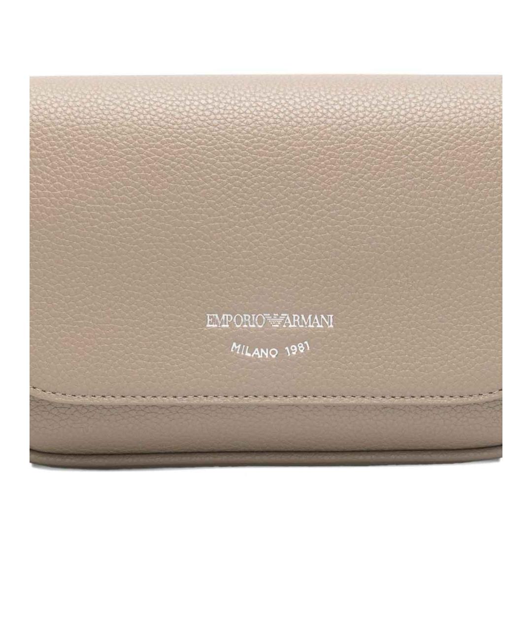 EMPORIO ARMANI Серая сумка через плечо из искусственной кожи, фото 3
