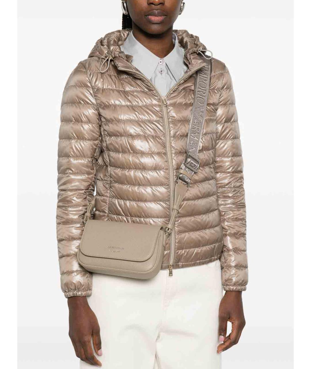 EMPORIO ARMANI Серая сумка через плечо из искусственной кожи, фото 2