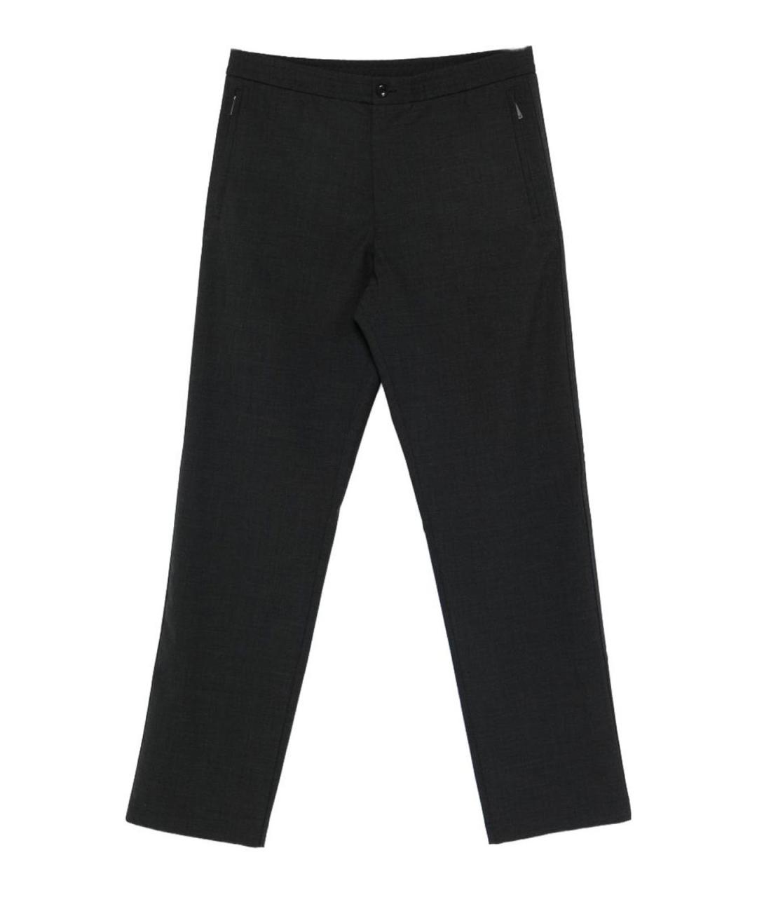 EMPORIO ARMANI Черные шерстяные повседневные брюки, фото 1