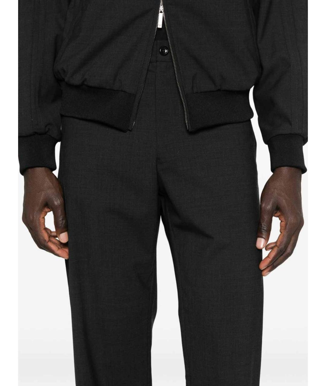 EMPORIO ARMANI Черные шерстяные повседневные брюки, фото 4