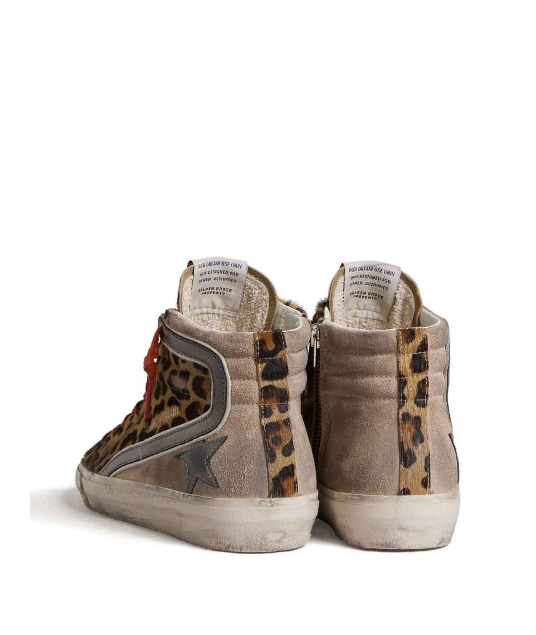 GOLDEN GOOSE Коричневые кожаные кроссовки, фото 2