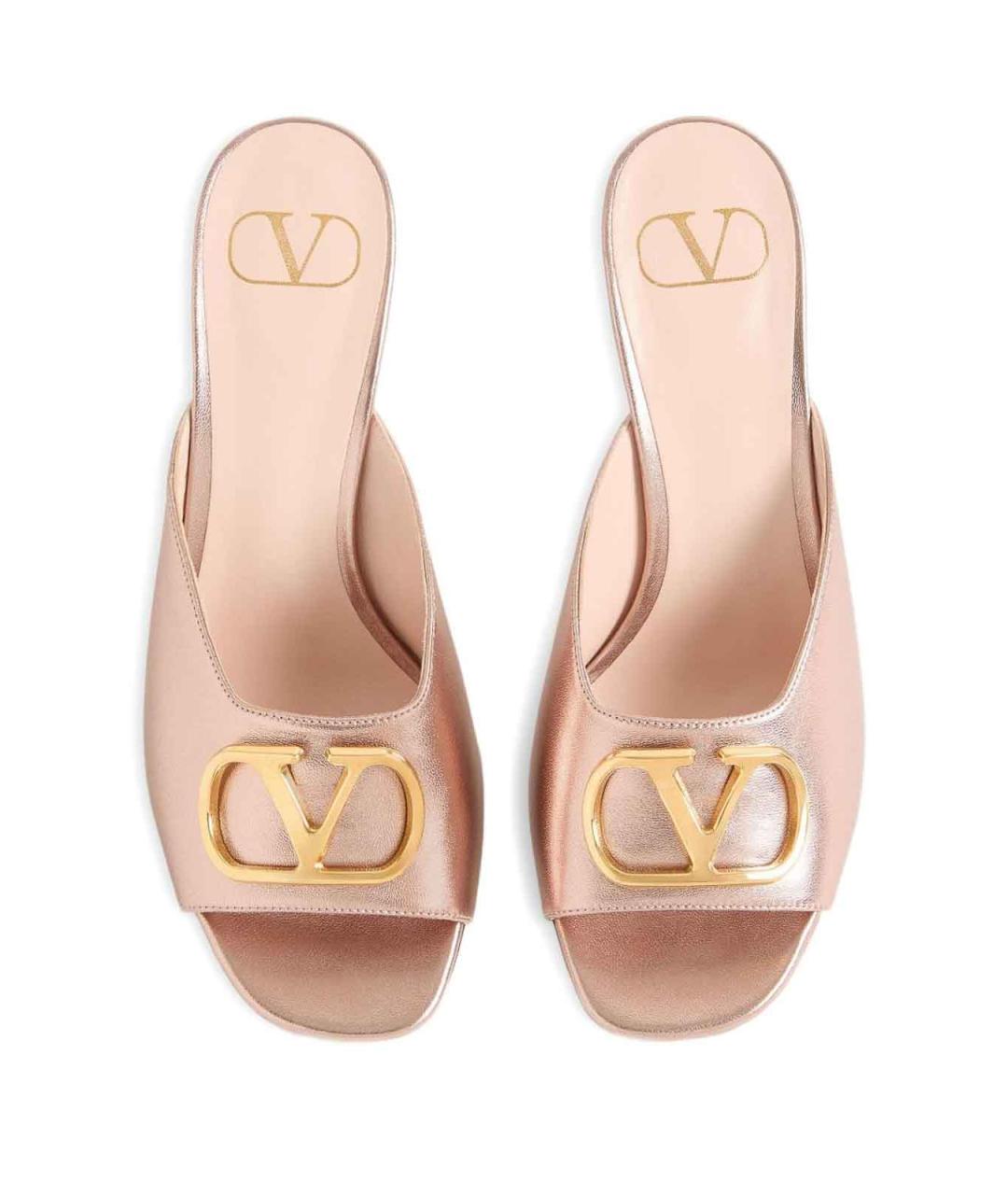 VALENTINO Розовые кожаные мюли, фото 3