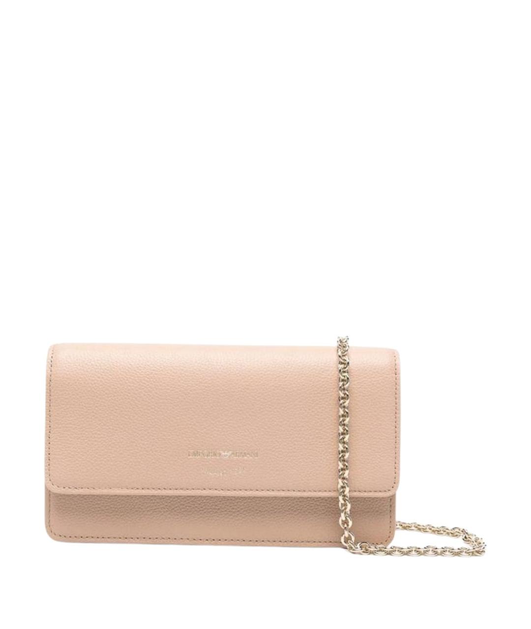 EMPORIO ARMANI Бежевый кожаный кошелек, фото 1