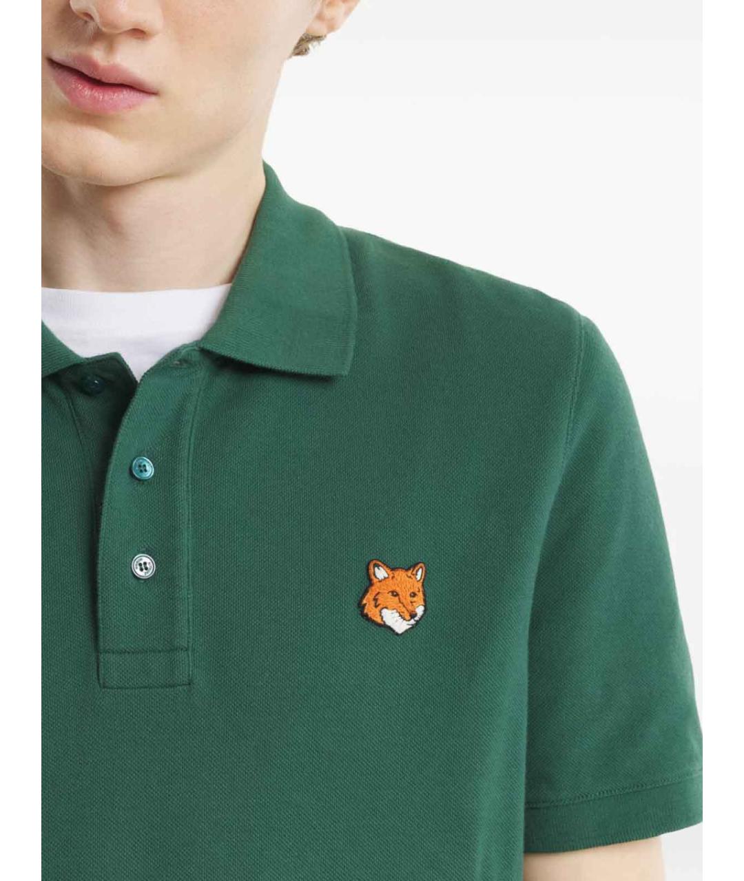 MAISON KITSUNE Зеленое хлопковое поло с коротким рукавом, фото 5