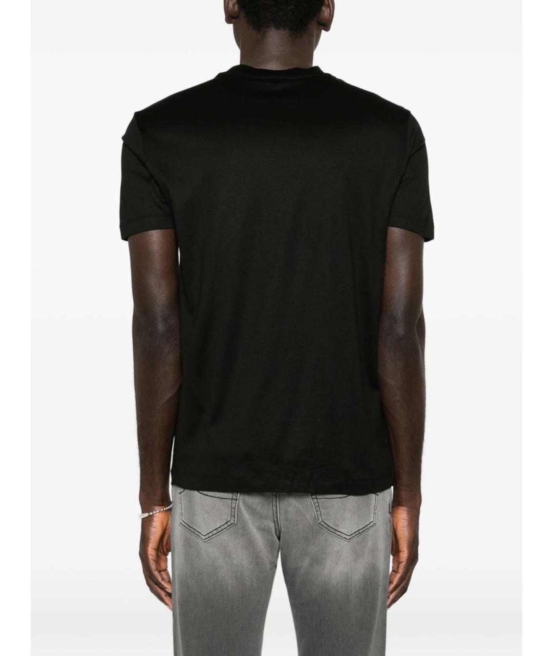 EMPORIO ARMANI Черная хлопковая футболка, фото 3