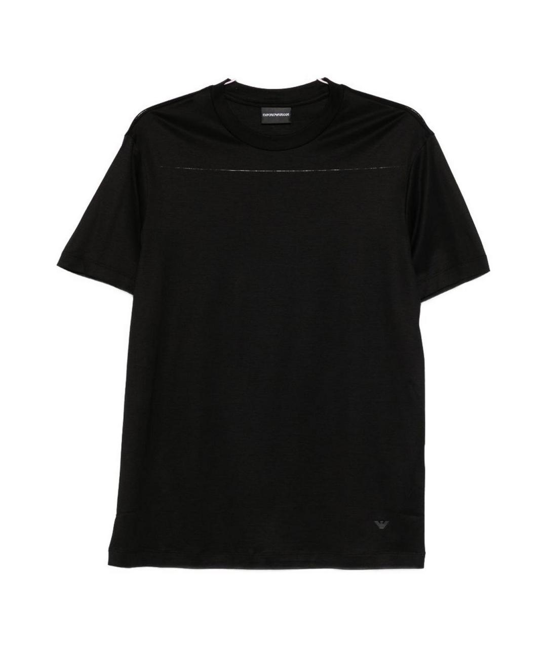 EMPORIO ARMANI Черная хлопковая футболка, фото 1