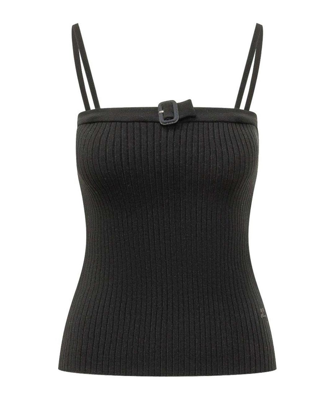 COURREGES Черная вискозная майка, фото 1