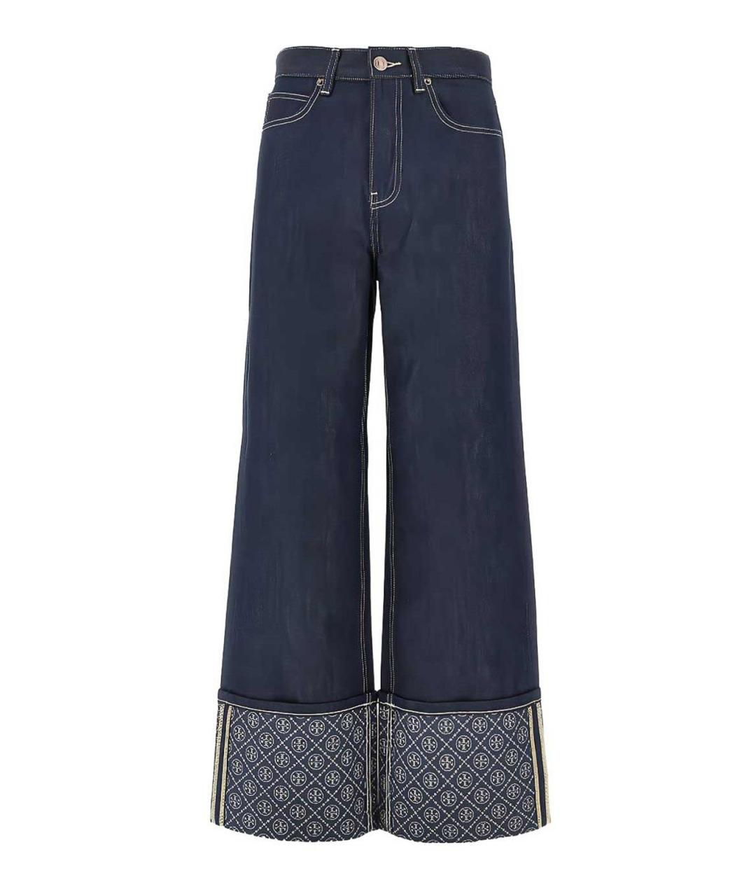TORY BURCH Синие хлопковые прямые джинсы, фото 1