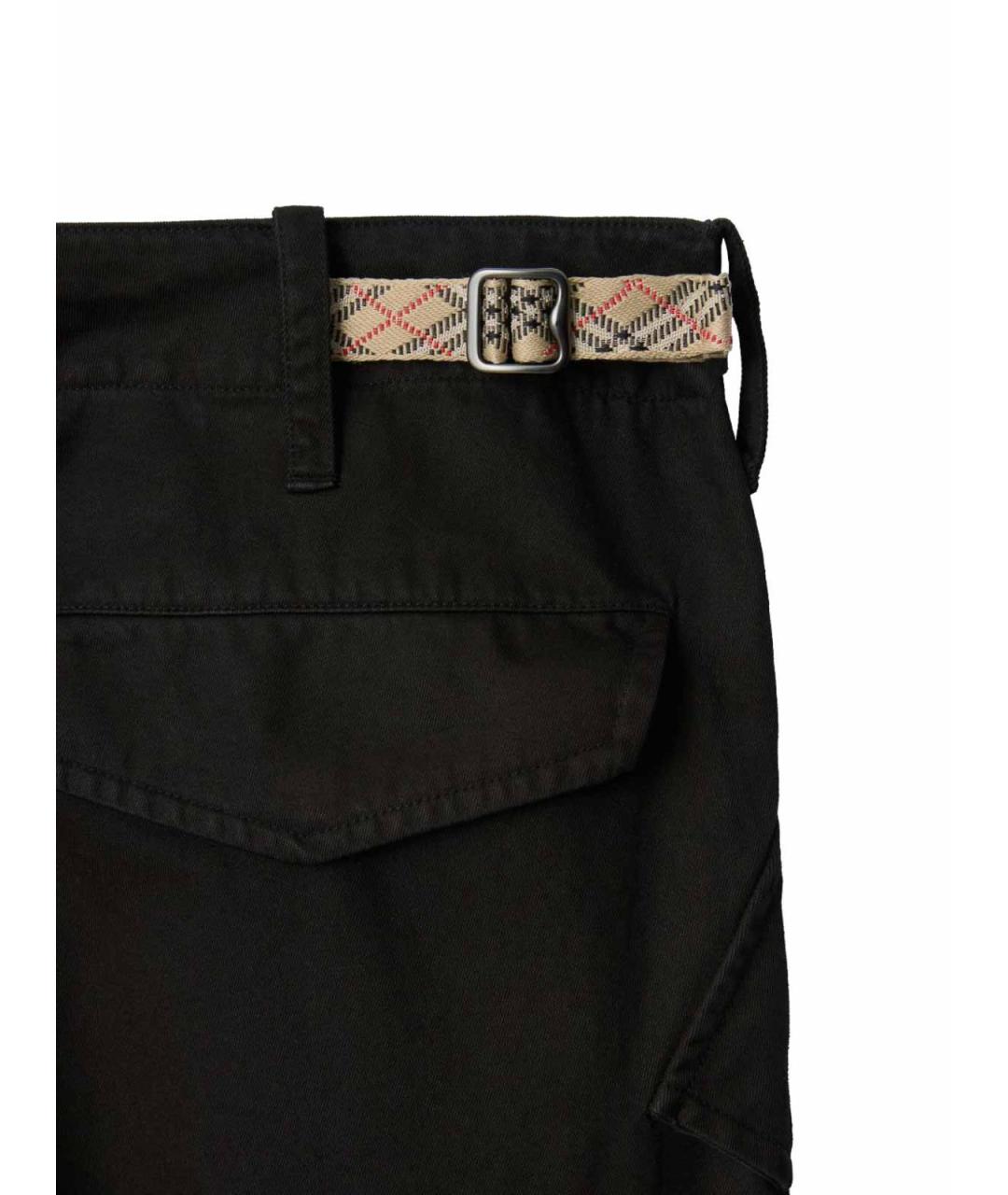BURBERRY Черные хлопковые повседневные брюки, фото 3