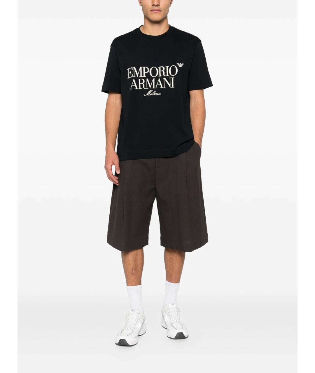 EMPORIO ARMANI Синяя хлопковая футболка, фото 3