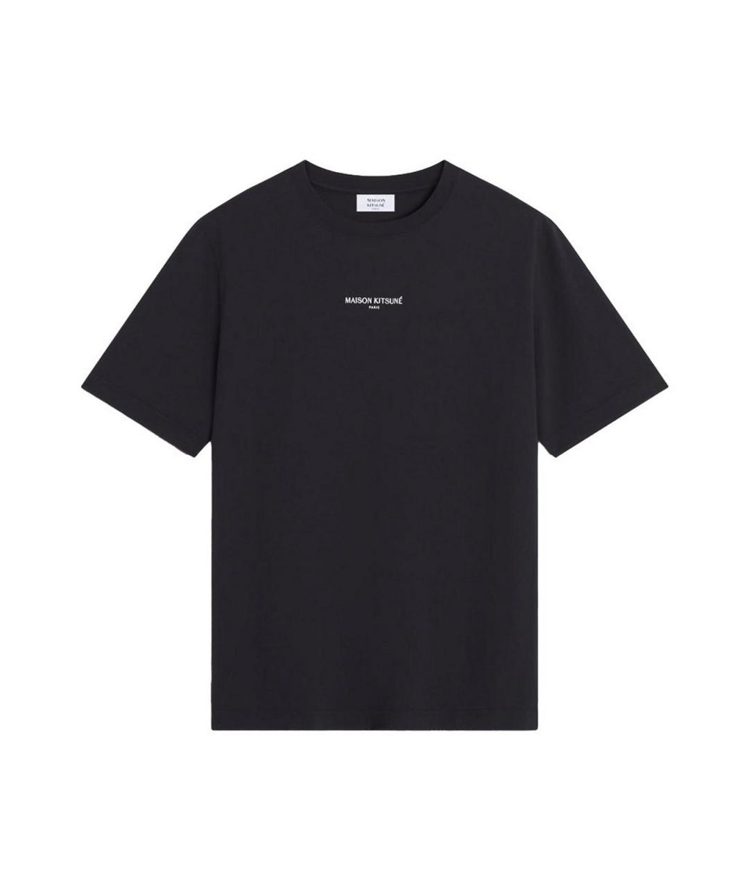 MAISON KITSUNE Черная хлопковая футболка, фото 1