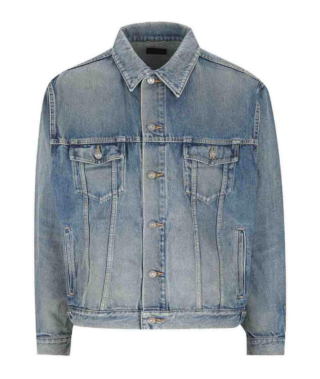 SAINT LAURENT Голубая хлопковая куртка, фото 1