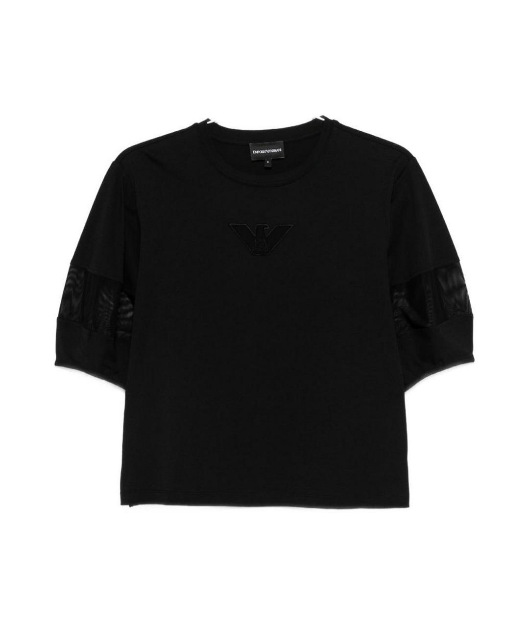 EMPORIO ARMANI Черный хлопковый джемпер / свитер, фото 1