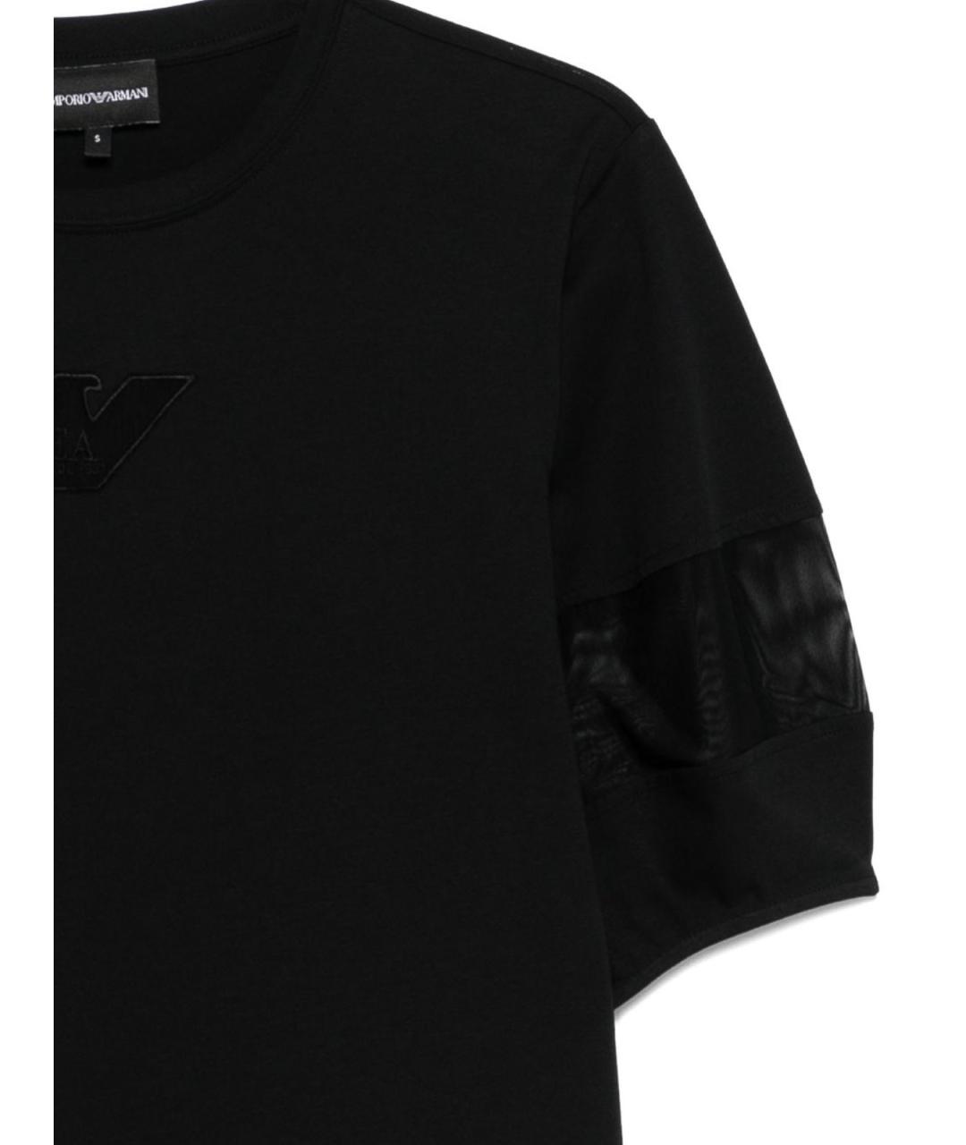 EMPORIO ARMANI Черный хлопковый джемпер / свитер, фото 2