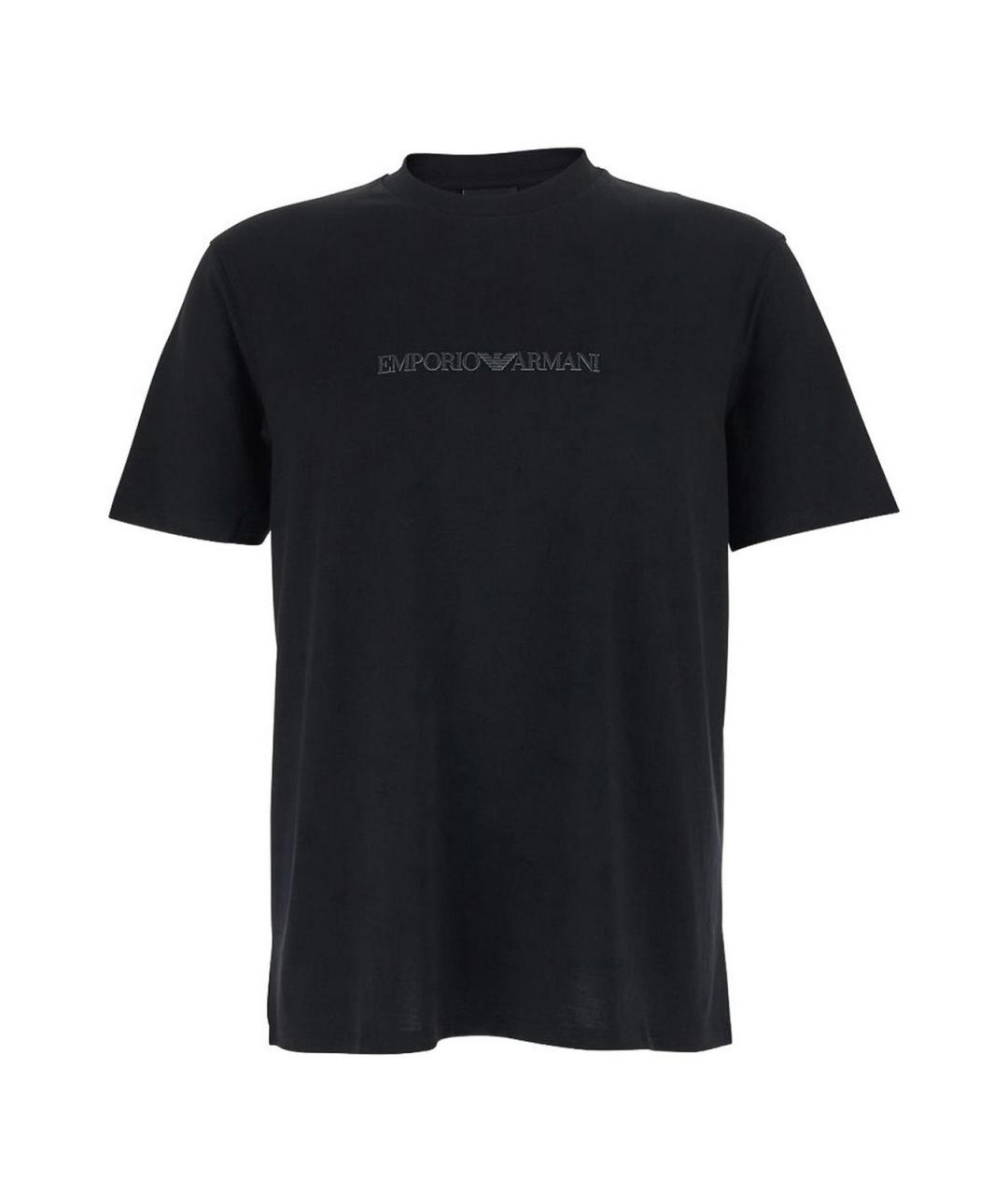 EMPORIO ARMANI Черная хлопковая футболка, фото 1