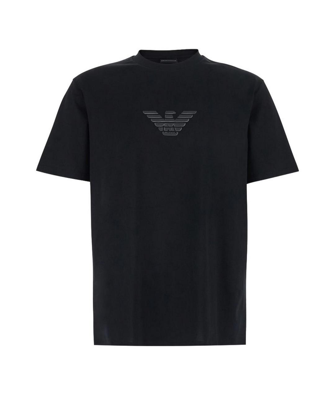 EMPORIO ARMANI Черная хлопковая футболка, фото 1